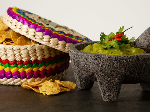 Molcajete with Tortilla Basket