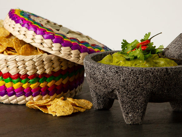 Molcajete with Tortilla Basket