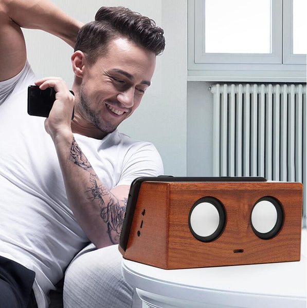 2 in1 wooden wireless charger with speaker