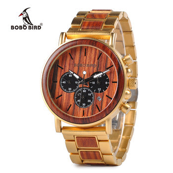 BOBO BIRD Luxury Top Brand Wrist Watches wood skeleton watch for Men