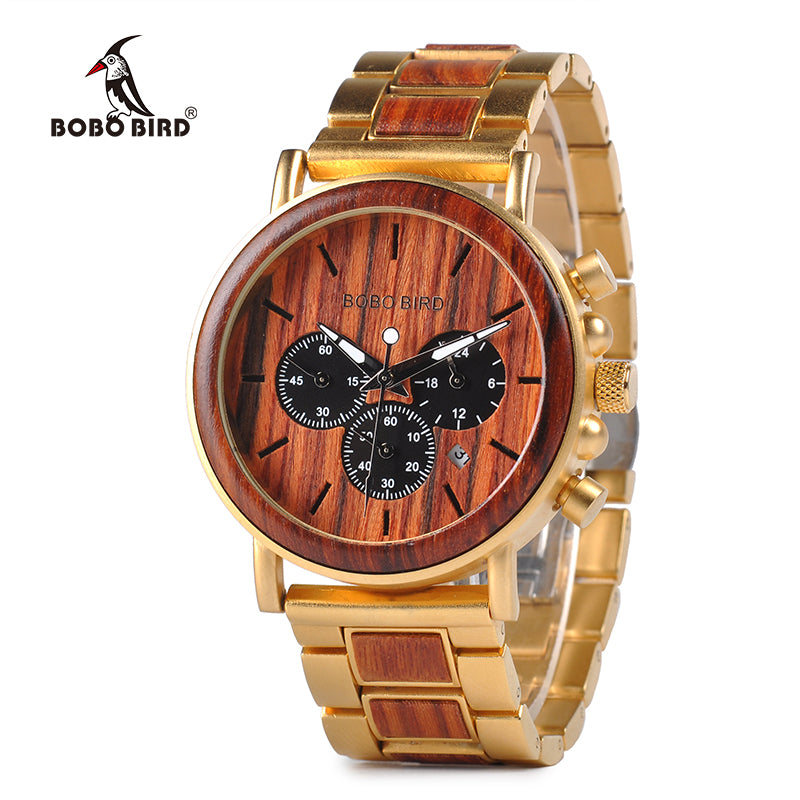 BOBO BIRD Luxury Top Brand Wrist Watches wood skeleton watch for Men