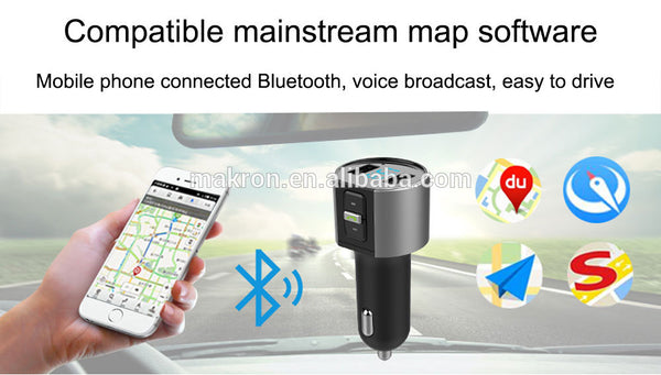 Bluetooth Car Kit Handsfree FM Transmitter Wireless A2DP Support USB Disk MP3 Player Dual USB 5V/3.4A Car Charger