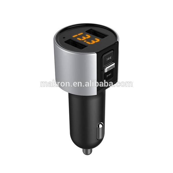 Bluetooth Car Kit Handsfree FM Transmitter Wireless A2DP Support USB Disk MP3 Player Dual USB 5V/3.4A Car Charger