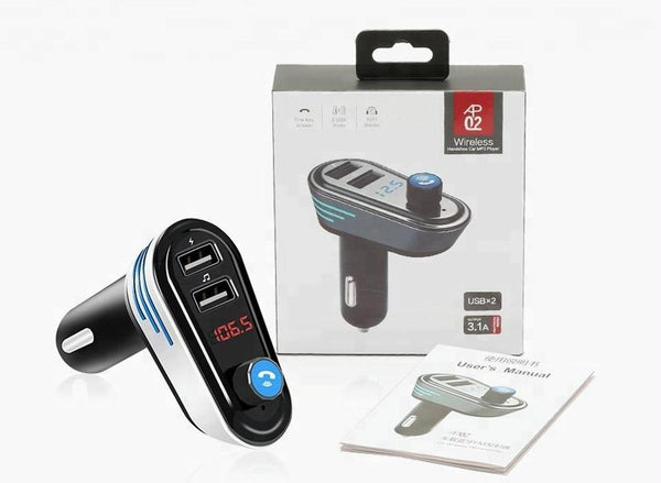 Dual USB car fm transmitter charger hands free wireless Bluetooth
