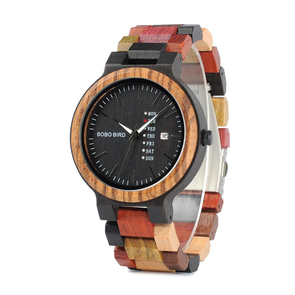 BOBO BIRD multicoloured men wooden wrist watch with deer head printing