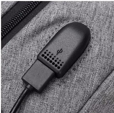 Grey Snow Canvas Casual Laptop computer Shoulder Bags Smart Backpack USB with Bamboo sunglasses gift