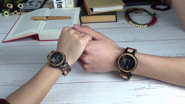 BOBO BIRD multicoloured men wooden wrist watch with deer head printing