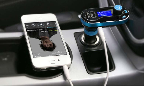 Wireless Handsfree Bluetooth FM Transmitter / Bluetooth Receiver With MP3 Player, Dual 2.1A USB Charger
