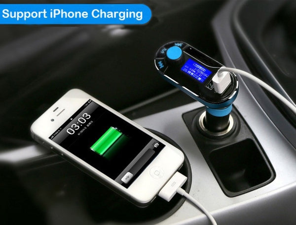 Wireless Handsfree Bluetooth FM Transmitter / Bluetooth Receiver With MP3 Player, Dual 2.1A USB Charger