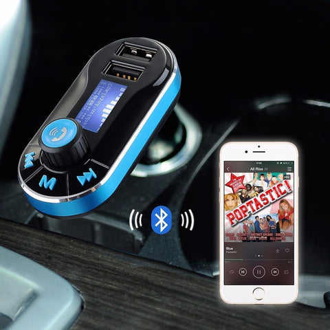 Wireless Handsfree Bluetooth FM Transmitter / Bluetooth Receiver With MP3 Player, Dual 2.1A USB Charger