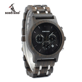 Wood Watches Men Business Luxury Stop Watch