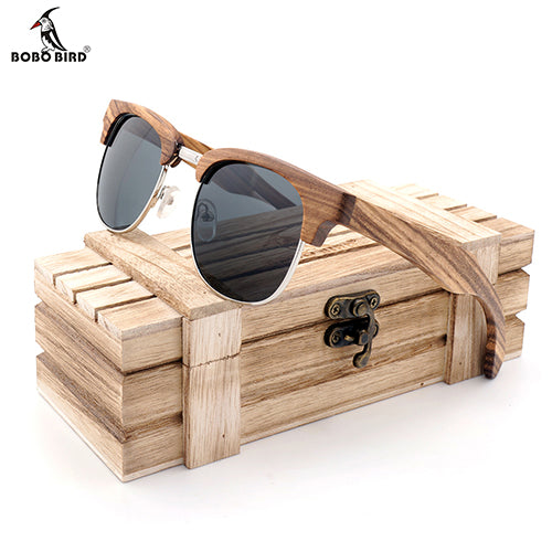 BOBO BIRD Brand Zebra-stripe Design Luxury Sunglasses Unisex