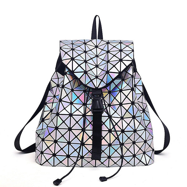 Women Drawstring Bag Holographic Backpack