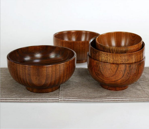 Salad bundle Whole Wooden Bowl multiple sizes Noodle Bowl Tableware and cutter bowl