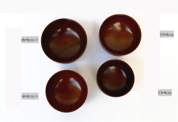 Salad bundle Whole Wooden Bowl multiple sizes Noodle Bowl Tableware and cutter bowl