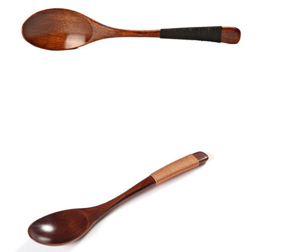 2pcs Wooden Spoons for Soups/Rice/Tea