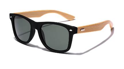 BOBO BIRD Natural Bamboo Watch With Genuine Leather Band + FREE UV Bamboo sunglases Gift